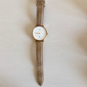 MVMT women’s Gold and Tan Watch with White Dial